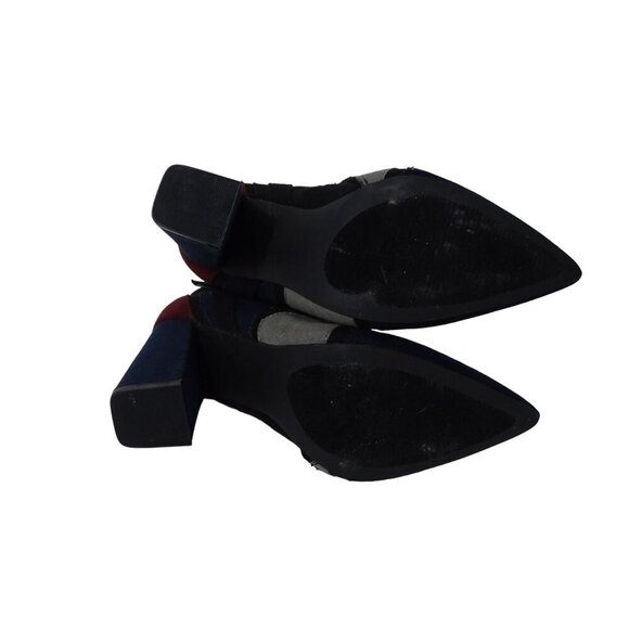 JustFab Adler Ankle Boots Bootie Block Heels Women Size 8.5 Blue Red Colorblock - Picture 5 of 9
